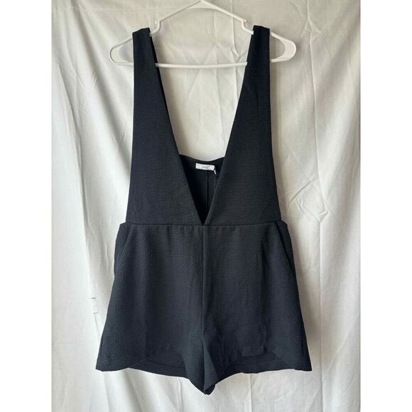 Onia Pants - Onia Crinkle Pull On Romper in Black Womens Size Small